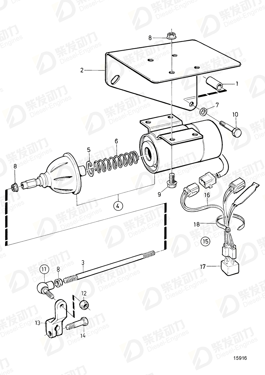 VOLVO Control rod 866042 Drawing